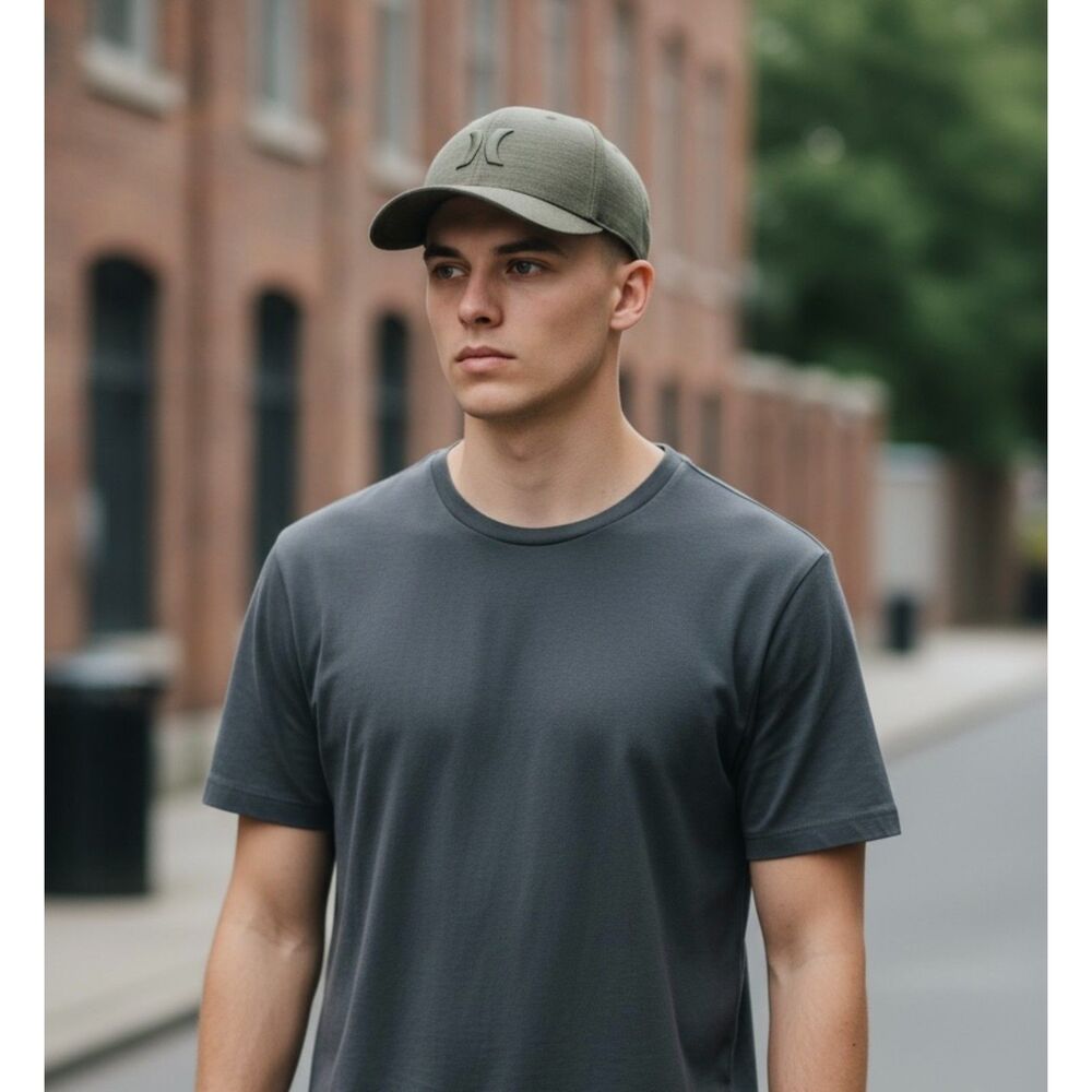 Hurley One & Only Flexfit Hat - Olive/Khaki - Size S/M